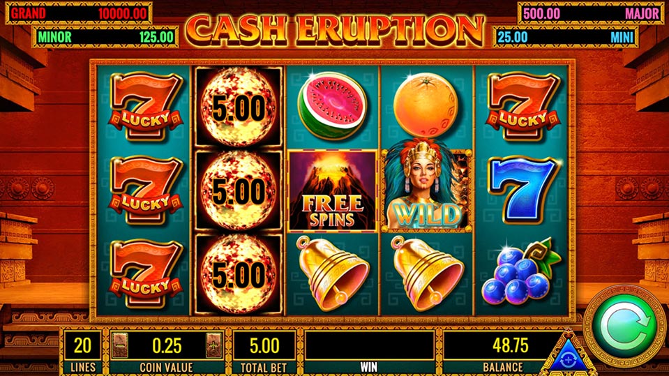 griglia slot cash eruption