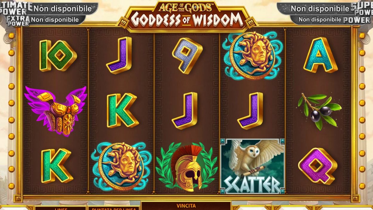 griglia slot online age of the gods goddess of wisdom